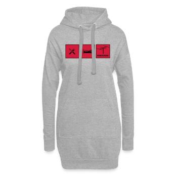 Amateurfunk - Hoodie-Kleid - Grau meliert - Vorne