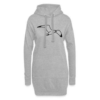 Goéland mouette - Sweat-shirt à capuche long Femme - gris chiné - Devant