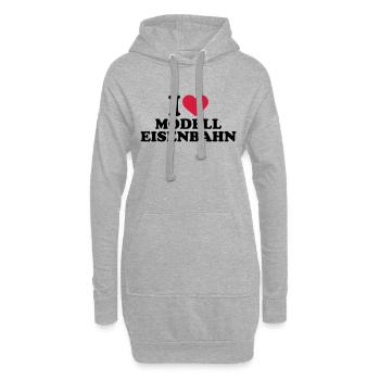 Modelleisenbahn - Hoodie-Kleid - Grau meliert - Vorne