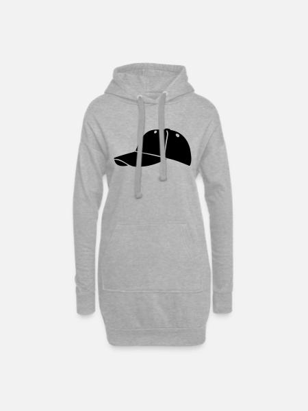 Baseballcap - Hoodie-Kleid - Grau meliert