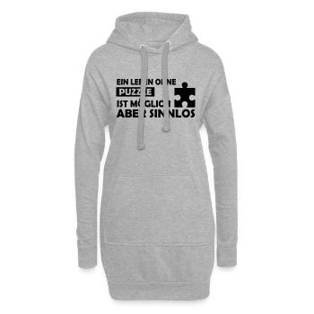 ein leben ohne puzzle - Hoodie-Kleid - Grau meliert - Vorne