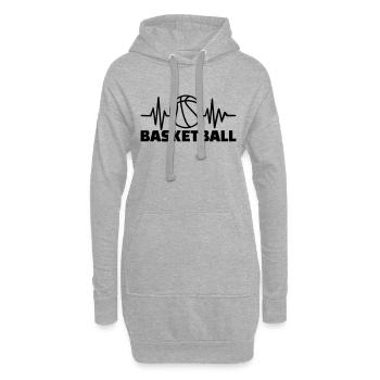 Basketball - Sweat-shirt à capuche long Femme - gris chiné - Devant