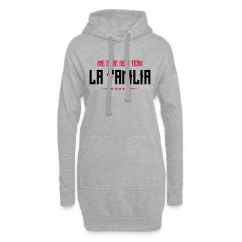 familia nie ohne mein team - Hoodie-Kleid - Grau meliert - Vorne