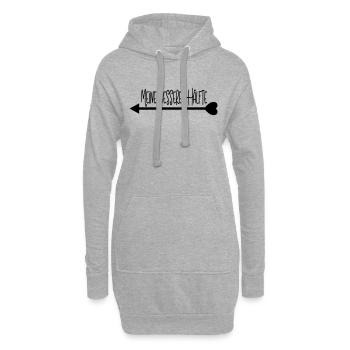 meine_bessere_haelfte_pfeil_links - Hoodie-Kleid - Grau meliert - Vorne