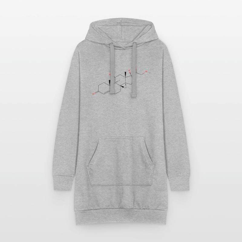 Molécule de cortisol - Formule structurale colorée Sweat-shirt à capuche long Femme