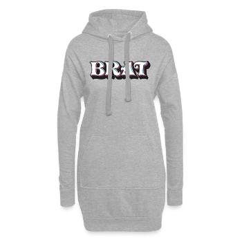 Brat, Freche Göre, 3D Zierschrift, Graffiti - Hoodie-Kleid - Grau meliert - Vorne