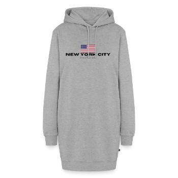 Ville de New York - Sweat-shirt à capuche long Femme - gris chiné - Devant