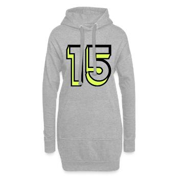 15. 15 JAHRE. 15-JÄHRIGES JUBILÄUM. GEBURTSTAG 15 JAHRE. - Hoodie-Kleid - Grau meliert - Vorne