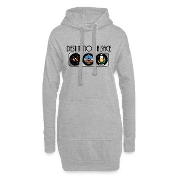 Destination Alsace BCB #tshirtalsace - Sweat-shirt à capuche long Femme - gris chiné - Devant