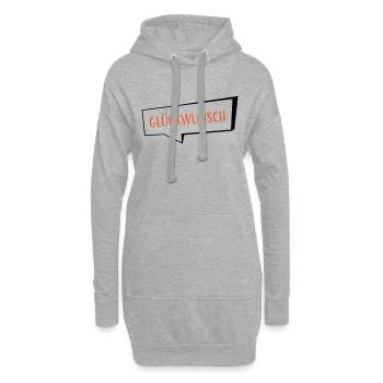Glueckwunsch zweifarbig - Hoodie-Kleid - Grau meliert - Vorne
