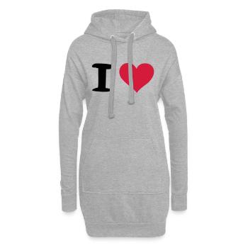 i heart - Hoodie-Kleid - Grau meliert - Vorne