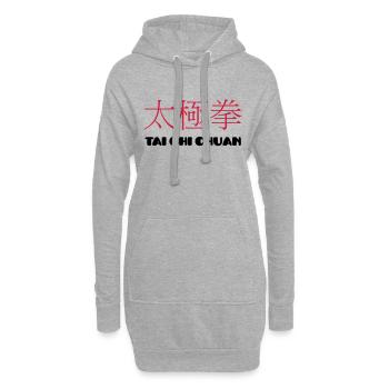 Tai chi chuan - Hoodie-Kleid - Grau meliert - Vorne