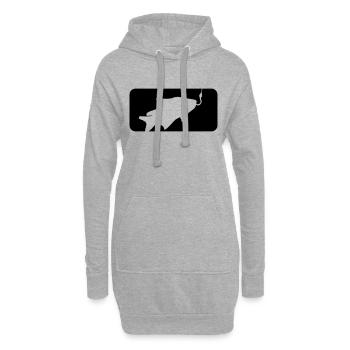 bouton sport logo attrapé pêche poisson nage - Sweat-shirt à capuche long Femme - gris chiné - Devant