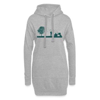 oldtimer agriculteur agriculteur pays vie tracteur - Sweat-shirt à capuche long Femme - gris chiné - Devant