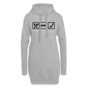 Eat Sleep Trompette - Sweat-shirt à capuche long Femme - gris chiné - Devant
