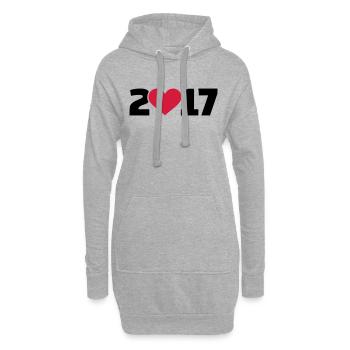 2017 - Hoodie-Kleid - Grau meliert - Vorne