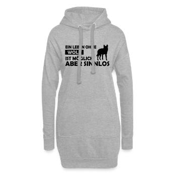 ein leben ohne wolf - Hoodie-Kleid - Grau meliert - Vorne