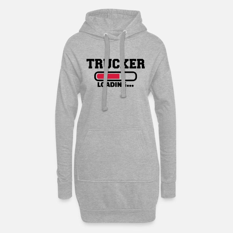 Trucker - Sweat-shirt à capuche long Femme - gris chiné