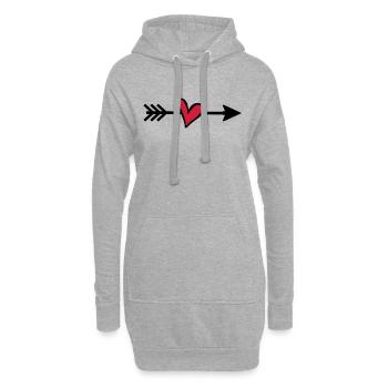 Amor Pfeil - Hoodie-Kleid - Grau meliert - Vorne