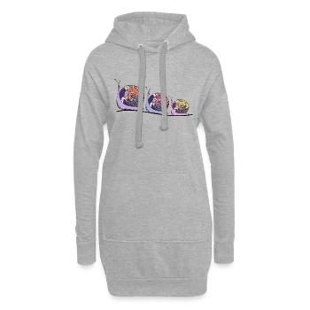 Escargots - Sweat-shirt à capuche long Femme - gris chiné - Devant