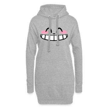Kawaii Wide Smile | Kate 2021 Panzer - Hoodie-Kleid - Grau meliert - Vorne