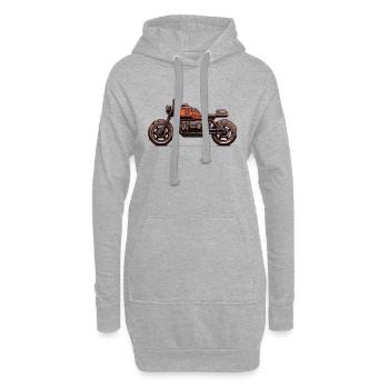Moto vintage 8 bits pour motocyclistes - Sweat-shirt à capuche long Femme - gris chiné - Devant