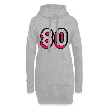 80. 80 ANS. 80e ANNIVERSAIRE. ANNIVERSAIRE 80 ANS - Sweat-shirt à capuche long Femme - gris chiné - Devant