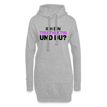 ich bin triathletin und du - Hoodie-Kleid - Grau meliert - Vorne