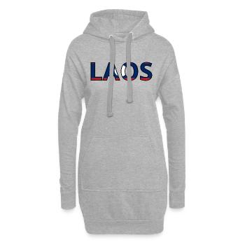 Drapeau Laos - Sweat-shirt à capuche long Femme - gris chiné - Devant