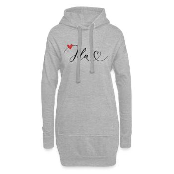 Ida Nom Prénom Calligraphie Coeur - Sweat-shirt à capuche long Femme - gris chiné - Devant