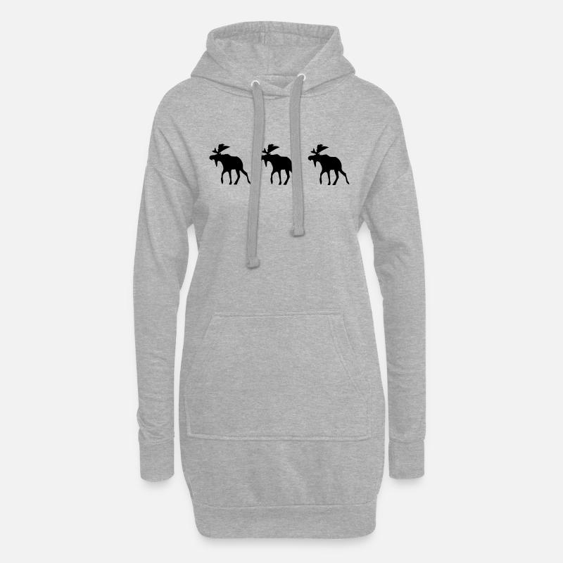 elche - Hoodie-Kleid - Grau meliert