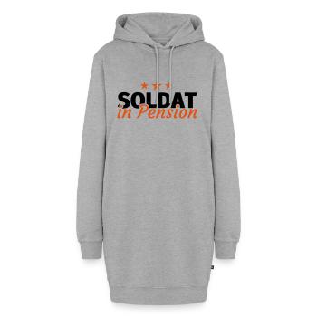 Soldat in Pension Ruhestand Rente - Hoodie-Kleid - Grau meliert - Vorne