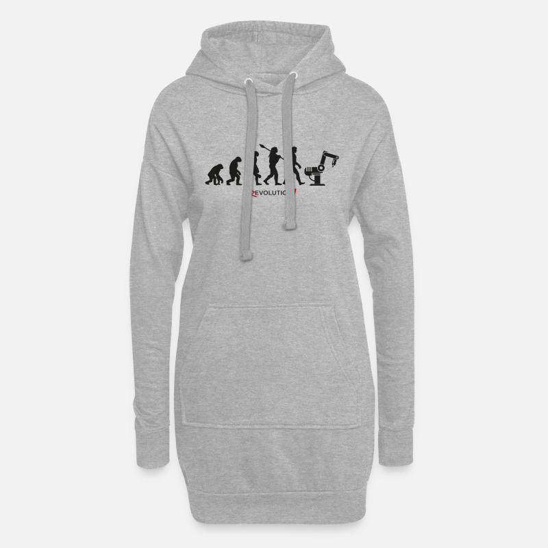 Evolution Revolution Android Roboter - Hoodie-Kleid - Grau meliert