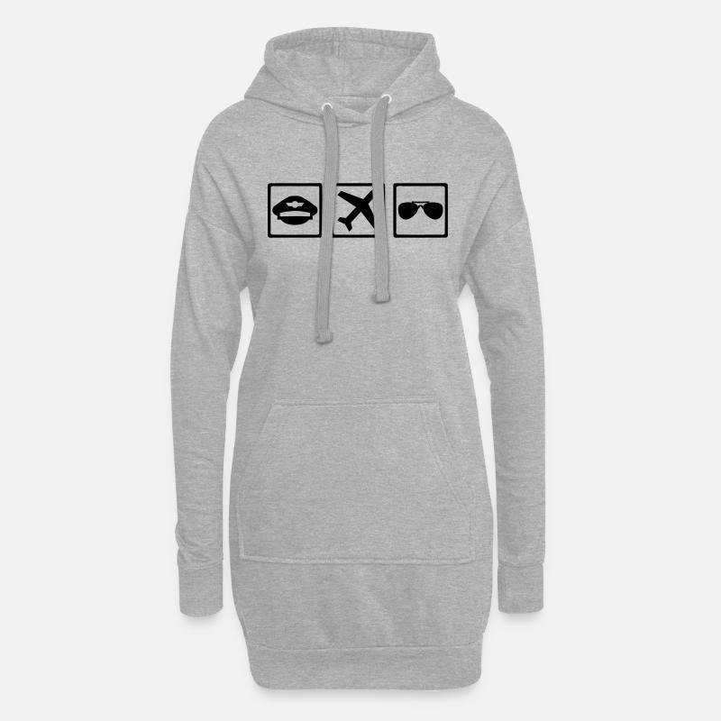 Pilot - Hoodie-Kleid - Grau meliert