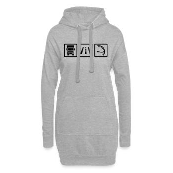 LKW - Hoodie-Kleid - Grau meliert - Vorne