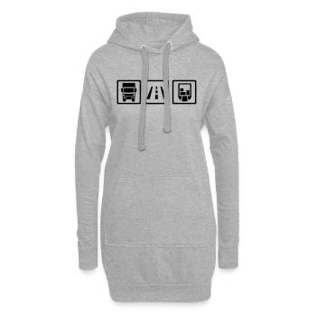 LKW - Hoodie-Kleid - Grau meliert - Vorne