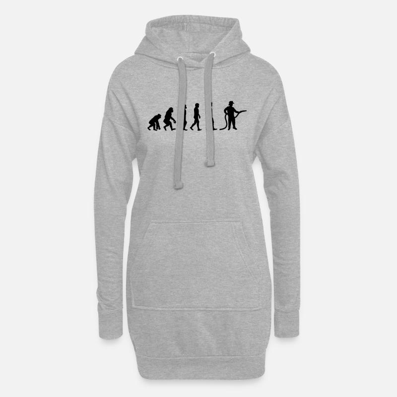 Evolution Feuerwehrmann schwarz - Hoodie-Kleid - Grau meliert