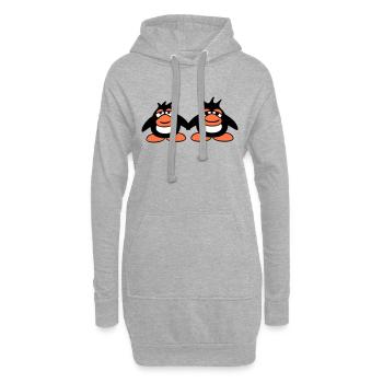 Pinguine Team 2 Freunde Müde Pärchen Hände Halten - Hoodie-Kleid - Grau meliert - Vorne