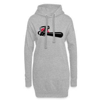 Une tronçonneuse - Sweat-shirt à capuche long Femme - gris chiné - Devant