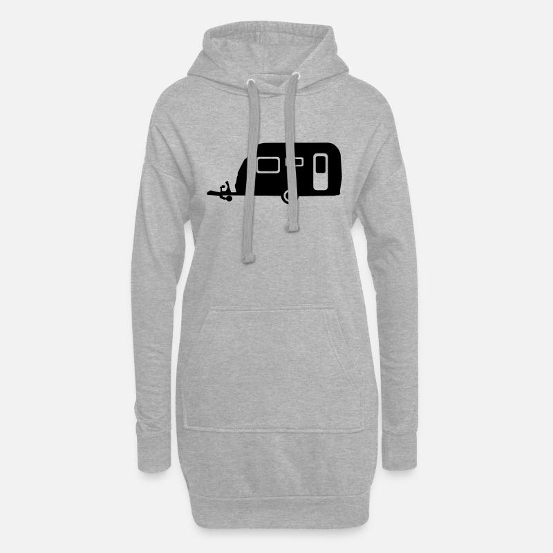 Camping - Hoodie-Kleid - Grau meliert