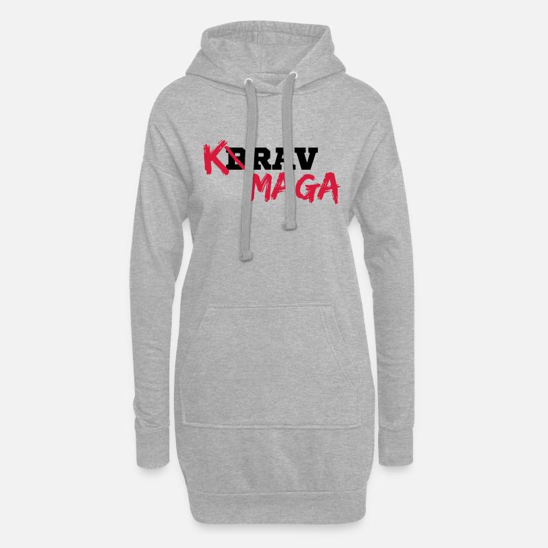 Krav Maga - Hoodie-Kleid - Grau meliert