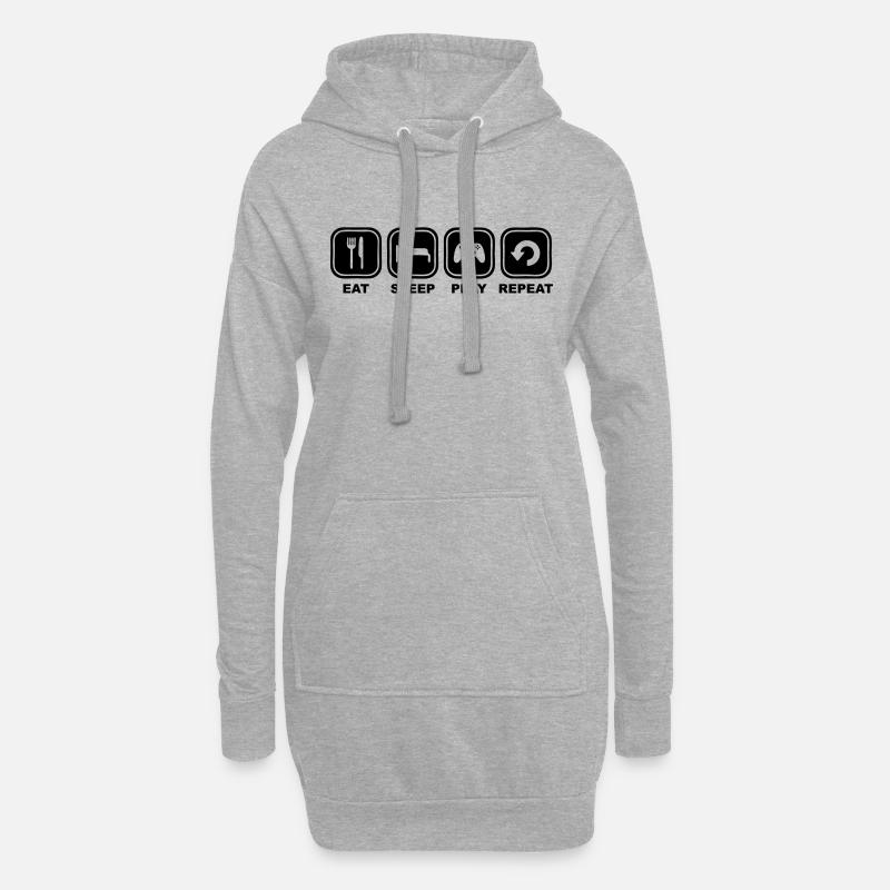 Eat, sleep, play, Repeat - Hoodie-Kleid - Grau meliert
