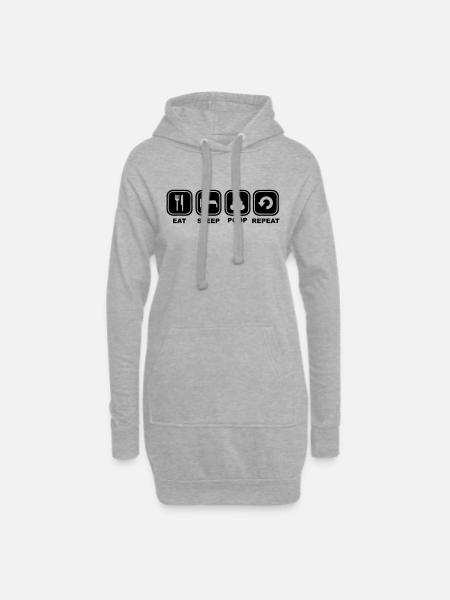 Eat, Sleep, Poop, Repeat - Hoodie Dress - heather grey