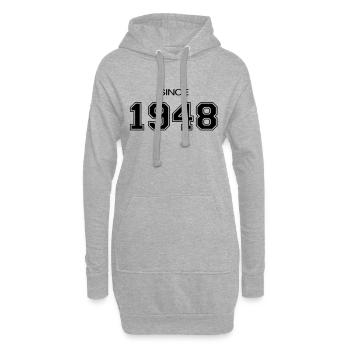 cadeau d'anniversaire 1948 - Sweat-shirt à capuche long Femme - gris chiné - Devant