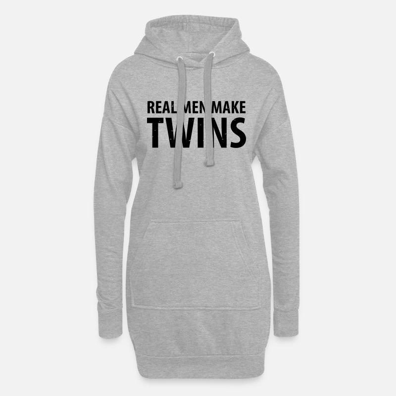 Real Men make Twins - Hoodie-Kleid - Grau meliert