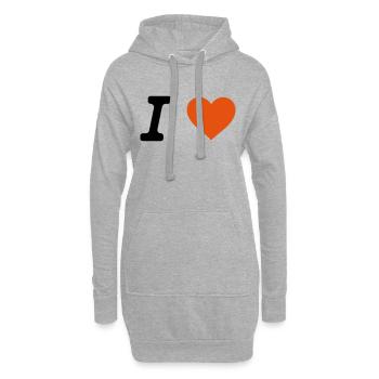 J'aime - Sweat-shirt à capuche long Femme - gris chiné - Devant