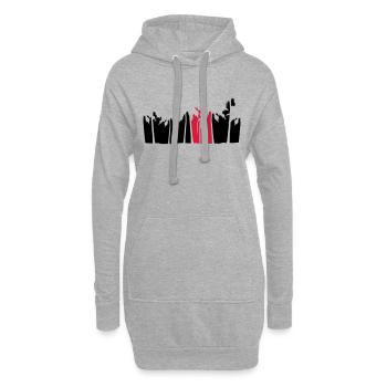 palmen urlaub insel schwarzer alien mann lange arm - Hoodie-Kleid - Grau meliert - Vorne