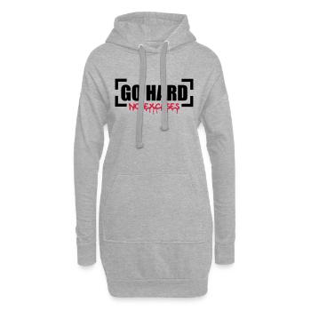 Go Hard No Excuses - Hoodie-Kleid - Grau meliert - Vorne