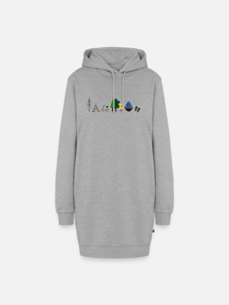 Reisefieber - Hoodie-Kleid - Grau meliert