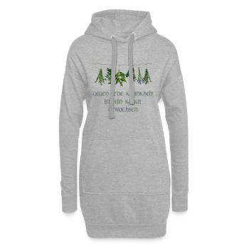 gegen jede krankheit ist ein kraut gewachsen - Hoodie-Kleid - Grau meliert - Vorne